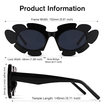 Trendy Cat Eye Flowers Sunglasses UV400 Protection