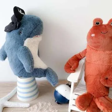 MON AMI Pirate Shark Stuffed Animal - 7", Premium Tooth Fairy Plush with Tooth Keepsake Pouch, Perfect Loose Tooth Gift for Children, Ocean Animals, Great Gift for Kids, Boys, Girls