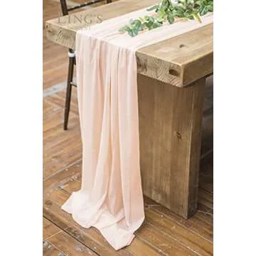 Ling's Moment Sheer Table Runner for Rustic Weddings and Showers