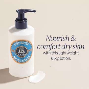 L'OCCITANE Moisturizing 15% Shea Butter Body Rich Lotion: Nourish and Comfort, Protect From Dryness,...