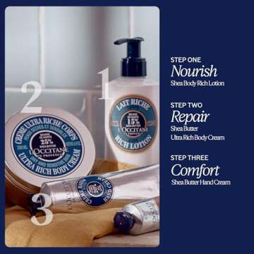 L'OCCITANE Moisturizing 15% Shea Butter Body Rich Lotion: Nourish and Comfort, Protect From Dryness, Sensitive-Skin and Family Friendly, 8.4 Fl Oz