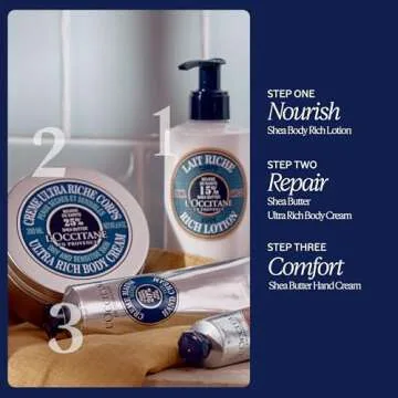 L'OCCITANE Moisturizing 15% Shea Butter Body Rich Lotion: Nourish and Comfort, Protect From Dryness, Sensitive-Skin and Family Friendly, 8.4 Fl Oz