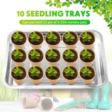 FillTouch Stainless Steel Seed Starter Trays - 10 Pack