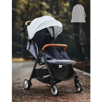 Besrey Self-Folding Lightweight Baby Stroller for Travel