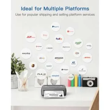 POLONO A400 Bluetooth Thermal Label Printer, 4x6 Label Printer for Shipping Packages Small Business, Bluetooth Shipping Label Printer for iPhone, Android & PC, Compatible with Amazon, Ebay, ect.