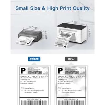 POLONO A400 Bluetooth Thermal Label Printer, 4x6 Label Printer for Shipping Packages Small Business, Bluetooth Shipping Label Printer for iPhone, Android & PC, Compatible with Amazon, Ebay, ect.