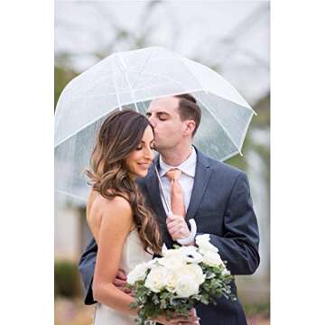 House of Reign Clear Umbrella - Windproof Double Canopy for Two