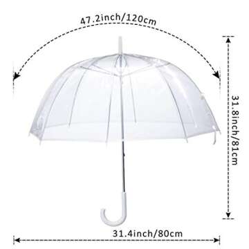 House of Reign Clear Umbrella - Windproof Double Canopy for Two