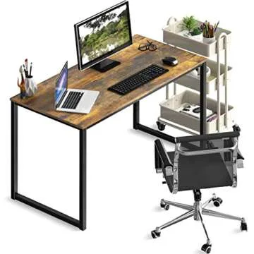 SHW Mission Home Office 40-Inch Computer Desk, Rustic Brown