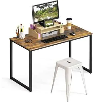 SHW Mission Home Office 40-Inch Computer Desk, Rustic Brown