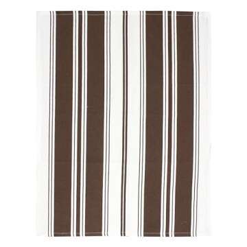 ACCENTHOME Waffle Kitchen Towels Set of 4 100% Cotton Stripe Design Tea Towel Absorbent Hand Dish Cloths for Drying & Cleaning Rags. Christmas Holidays Gifting 18 x 26 Inch In White & Dark Brown