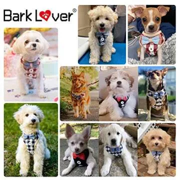 Adorable Bark Lover Puppy Bowtie Harness for Small Dogs