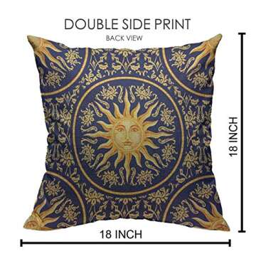 VERSUSWOLF Vintage Celestial Decorative Pillow Covers 18x18
