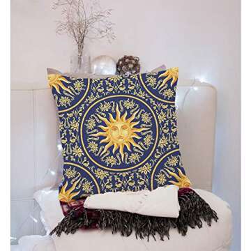 VERSUSWOLF Vintage Celestial Decorative Pillow Covers 18x18