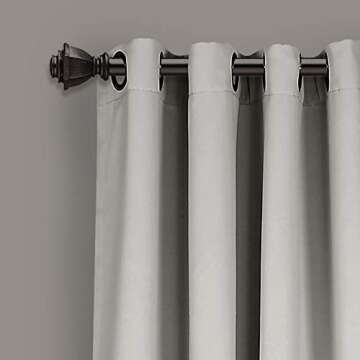 Lush Decor Insulated Grommet Blackout Window Curtain Panels, Pair, 52" W x 120" L, Light Gray - Clas...