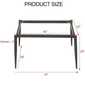 MAIKAILUN Modern Desk Frame 28" Industrial Metal Table Legs with Suction Cups,Desk Base for Marble, ...