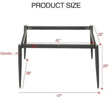 MAIKAILUN Modern Desk Frame 28" Industrial Metal Table Legs with Suction Cups,Desk Base for Marble, ...