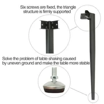 MAIKAILUN Modern Desk Frame 28" Industrial Metal Table Legs with Suction Cups,Desk Base for Marble, Glass,Wood Top, Set of 4 Black Furniture Legs for Home,Kitchen,DIY Desk