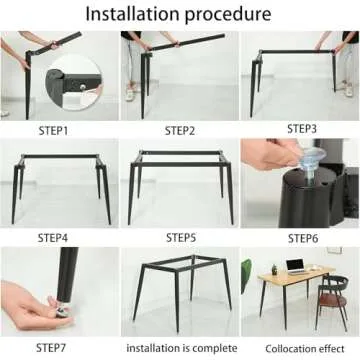 MAIKAILUN Modern Desk Frame 28" Industrial Metal Table Legs with Suction Cups,Desk Base for Marble, Glass,Wood Top, Set of 4 Black Furniture Legs for Home,Kitchen,DIY Desk