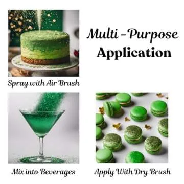 BULK-(10g) Green Edible Glitter for Drinks,Green Sprinkles for Cake Decorating, Cocktails, Green Luster Dust Edible Glitter for Cakes, Edible Cake Decorations 100% Food Safe, Vegan, Gluten Free.