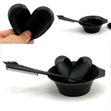 Pengxiaomei Hair Dye Coloring Kit, 26pcs Hair Dyeing DIY Tool At Home Hair Dye Kit,Hair Tinting Bowl Dye Brush Disposable Gloves Cape Ear Cover for Salon and Home Use Hair Coloring