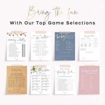 Large Baby Predictions & Advice Cards (50 Pack), Gender Reveal Games, Baby Shower Games, Wishes for Baby, Advice for New Parents to Be – Double-Sided Cards – Minimalist