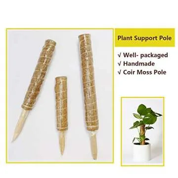 Domipool 20 Inch Coir Moss Pole for Climbing Plants