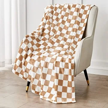 Edenleaf Checkered Blanket Flannel Throw Blankets Soft Cozy Checkered Grid Print Chessboard Gingham ...