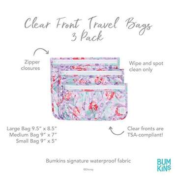 Bumkins TSA Approved Toiletry Bags Set 3 Travel Bags