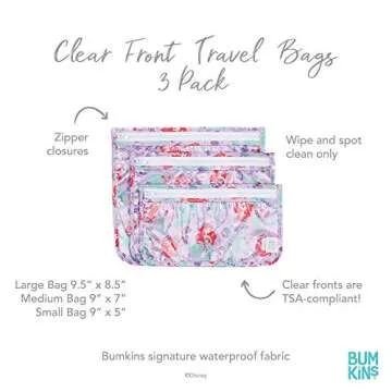 Bumkins TSA Approved Toiletry Bags Set 3 Travel Bags