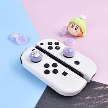 DLseego Cute Crystal Cat Claw Design Thumb Grip Caps Design for Switch & Switch Lite & Switch OLED, ...