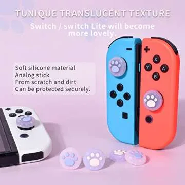 Cute Cat Claw Thumb Grip Caps for Nintendo Switch