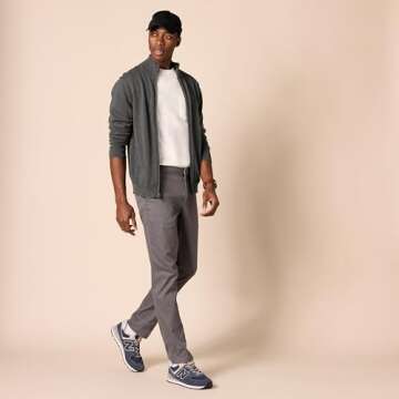 Amazon Essentials Men's Slim-Fit Wrinkle-Resistant Flat-Front Stretch Chino Pant, Charcoal, 32W x 30L