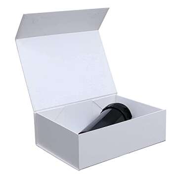 Rsgift White Gift Box 11x7.8x3.5 Wedding Gift Box with Lids Groomsman Wedding Empty Durable Storage Box with Magnetic Halloween,Christmas,Thanksgiving Day