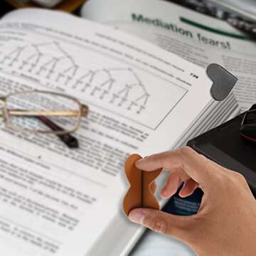 Leather Heart Bookmarks - 6 Handmade Cute Book Accessories