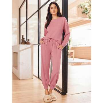 Ekouaer Stylish 2 Piece Lounge Set for Women