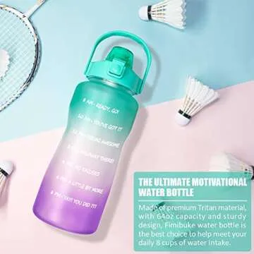 64 OZ/Half Gallon Motivational Water Bottle with Time Marker & Straw - BPA Free Leakproof Tritan Frosted Plastic Big 2L Water Bottle for Women Men Large Water Jug for Gym Outdoor Sport