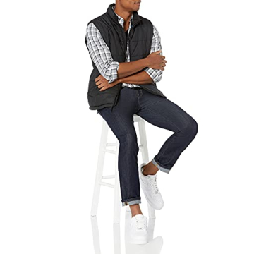 Men's Regular-Fit Long-Sleeve Poplin Shirt Grey Plaid