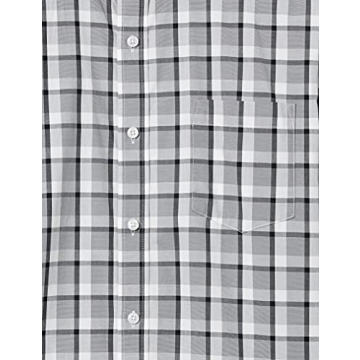 Men's Regular-Fit Long-Sleeve Poplin Shirt Grey Plaid
