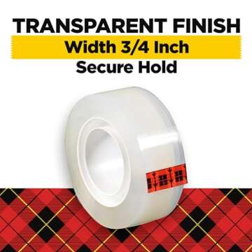 Scotch Transparent Tape, 3/4 in x 1296 in, 6 Boxes (600-6PK)