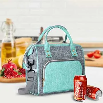 WONDAY Insulated Lunch Bag for Women, Reusable Leakproof Large Lunch Box with Adjustable Shoulder St...