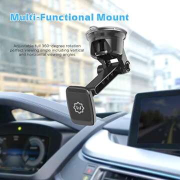 WixGear Dashboard Mount, Universal Magnetic Phone Holder for Car, Windshield Mount and Dashboard Mou...