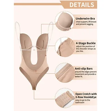 JOYSHAPER Plunge Backless Body Shaper for Women