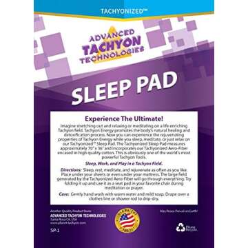 Tachyon Sleep Pad - for Full Body Healing and Balancing Energy 8 Hours a Night. Anti EMF, 5G/WiFi Shield Protection (Blue Lagoon, 1,75m x 90cm)