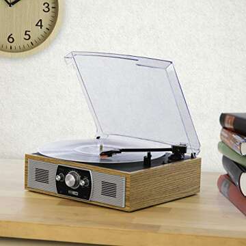 Altec Lansing Stereo Turntable with Bluetooth and Speakers