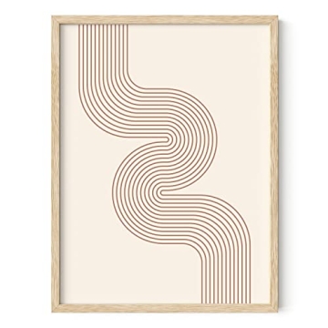 Haus and Hues Line Art Mid Century Modern Wall Decor - Boho Prints Wall Art Abstract Geometric Wall ...