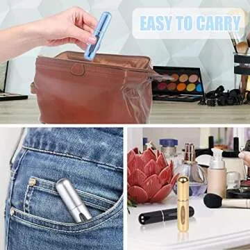 WAEKIYTL Mini Refillable Perfume Atomizer Bottle, Portable Perfume Spray Bottle Atomizer Perfume Bottles 5ml Travel Size Refill Pump Case (3pcs)