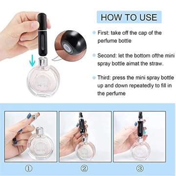 WAEKIYTL Mini Refillable Perfume Atomizer Bottle, Portable Perfume Spray Bottle Atomizer Perfume Bottles 5ml Travel Size Refill Pump Case (3pcs)