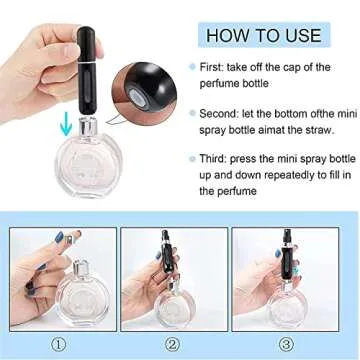 WAEKIYTL Mini Refillable Perfume Atomizer Bottle, Portable Perfume Spray Bottle Atomizer Perfume Bottles 5ml Travel Size Refill Pump Case (3pcs)