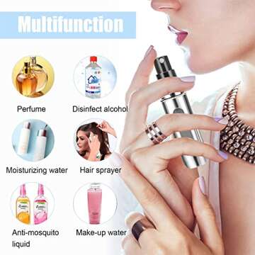WAEKIYTL Mini Refillable Perfume Atomizer Bottle, Portable Perfume Spray Bottle Atomizer Perfume Bottles 5ml Travel Size Refill Pump Case (3pcs)